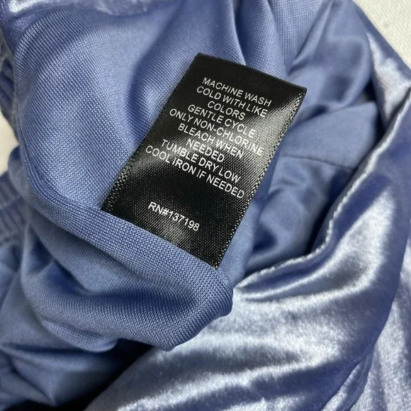 Christian Lacroix Medium Velour Wide Leg Pleated Pants Elastic Waist Light Blue - Picture 16 of 16